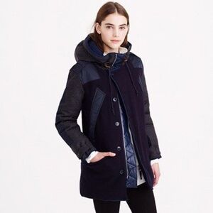J. Crew Burbridge Mixed Media Parka Medium
